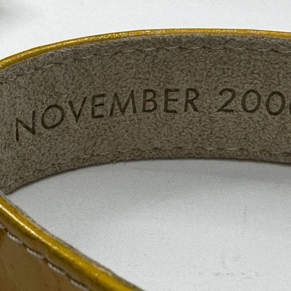 Auth Louis Vuitton Brasserie Beige Vernis Leather button bracelet w/pouch MC1647 - Picture 7 of 7